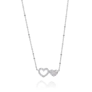 FACCO COLLANA  colore Bianco con zirconi Simbolo:  CUORE "I sentimenti raccontati dall?Anima"