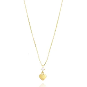 FACCO COLLANA  colore Giallo con zirconi Simbolo:  CUORE "La tenerezza racchiusa nel Cuore"