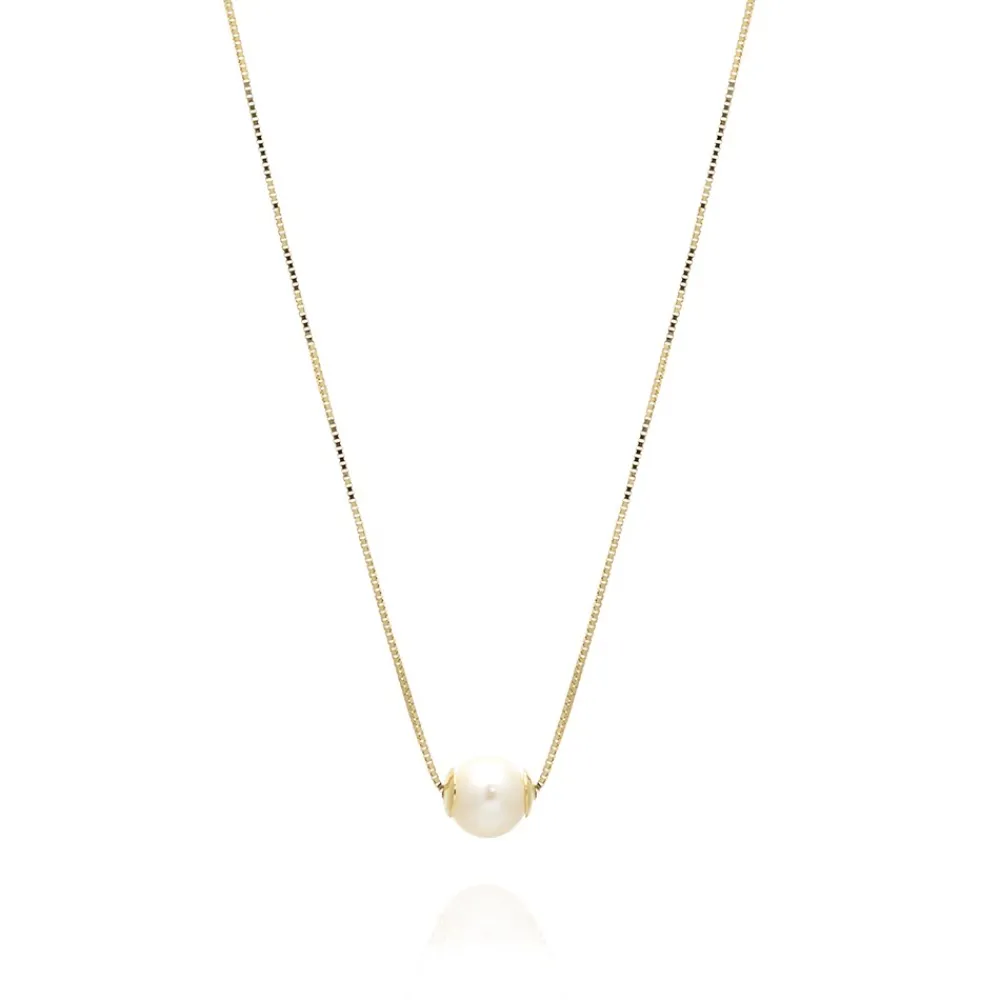 FACCO COLLANA  colore Giallo con Perla Naturale Simbolo:  PERLA "Racchiude la purezza della Natura"