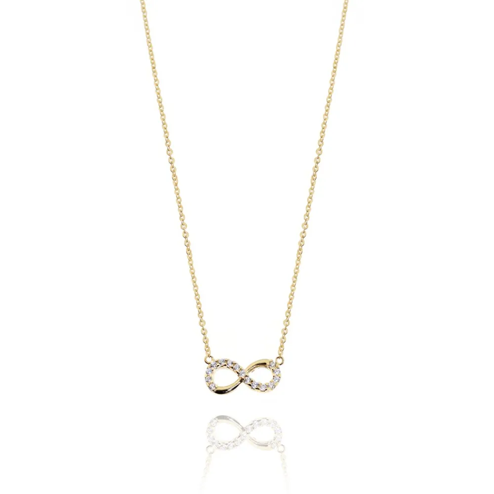 FACCO COLLANA  colore Giallo con zirconi Simbolo:  INFINITO "Il sentimento che non conosce fine"