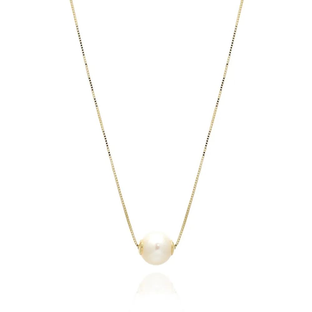 FACCO COLLANA  colore Giallo con Perla Naturale Simbolo:  PERLA "Racchiude la purezza della Natura"