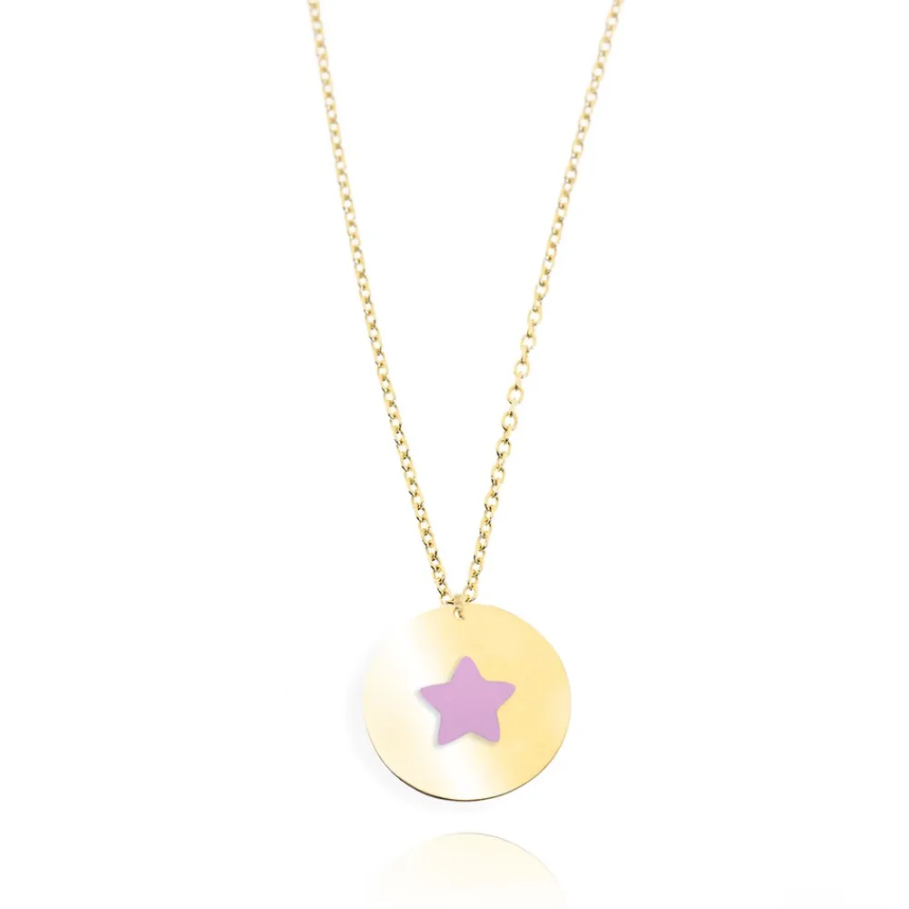 FACCO COLLANA  colore Giallo, smalto dipinto a mano da Maestri Orafi,?brevettato?e anallergico. Simbolo:  STELLA "La gioia illumina la Vita"