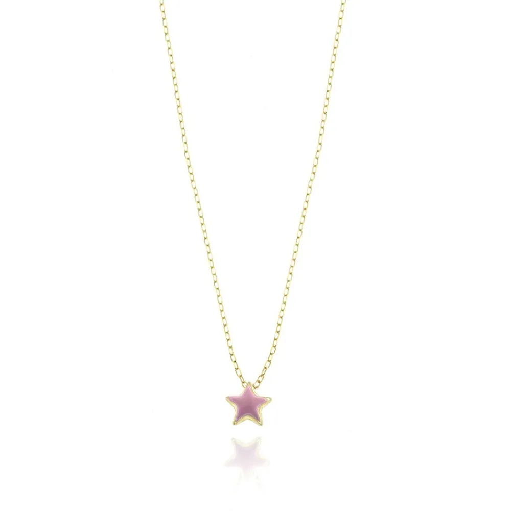 FACCO COLLANA  colore Giallo, smalto dipinto a mano da Maestri Orafi,?brevettato?e anallergico. Simbolo:  STELLA "La gioia radiante della Vita"