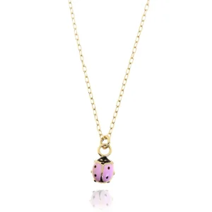 FACCO COLLANA  colore Giallo, smalto dipinto a mano da Maestri Orafi,?brevettato?e anallergico. Simbolo:  COCCINELLA "Porta la Fortuna sempre con te"