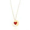 FACCO COLLANA colore Giallo, smalto dipinto a mano da Maestri Orafi,?brevettato?e anallergico. Simbolo: CUORE "La dolcezza racchiusa nel Cuore"