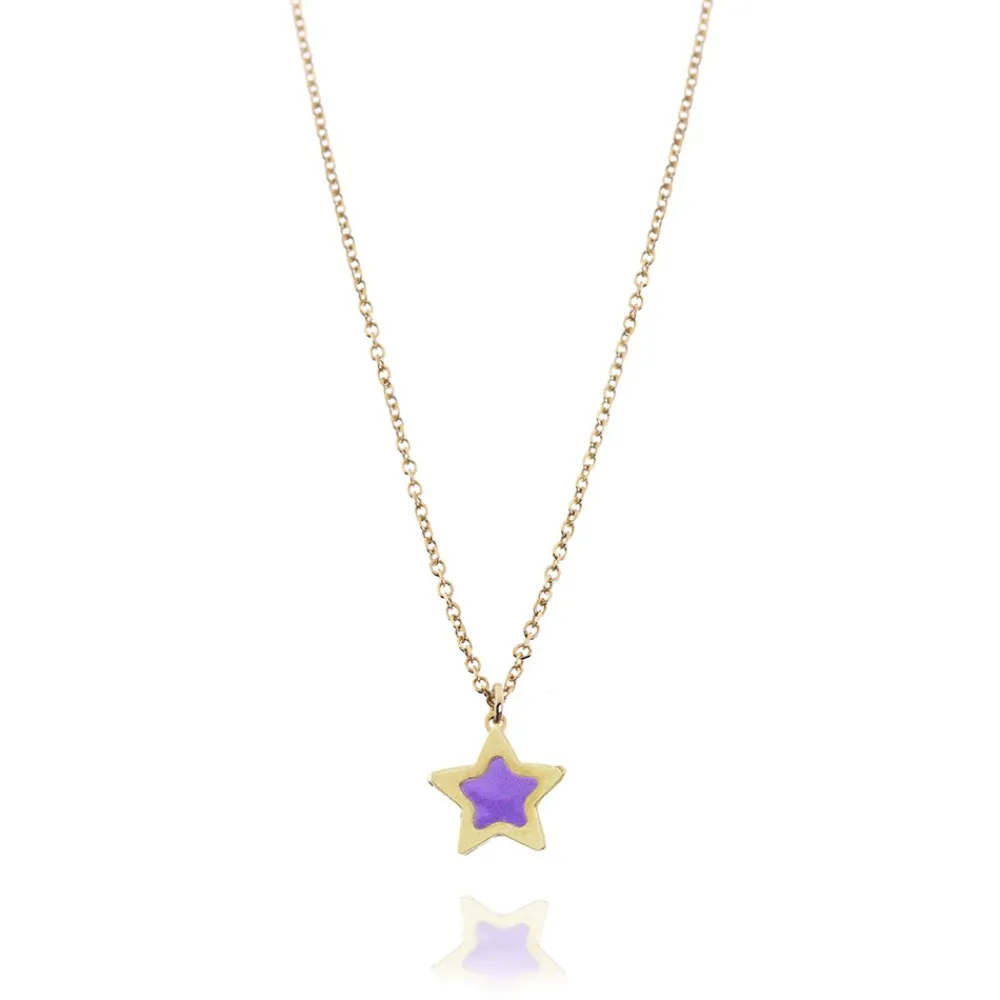 FACCO COLLANA  colore Giallo, smalto dipinto a mano da Maestri Orafi,?brevettato?e anallergico. Simbolo:  STELLA "La gioia radiante della Vita"