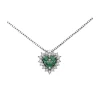 DONNA ORO COLLANA CUORE REGINA ORO BIANCO DIAMANTI SMERALDODHPE9130.004