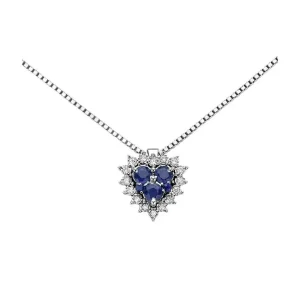 DONNA ORO COLLANA CUORE REGINA ORO BIANCO DIAMANTI ZAFFIRIDHPZ9130.004