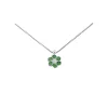 DONNA ORO COLLANA FIORE IN ORO BIANCO SMERALDI E DIAMANTI ref. DHPE9239.002
