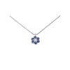 DONNA ORO COLLANA FIORE IN ORO BIANCO ZAFFIRI E DIAMANTI ref. DHPZ9239.002