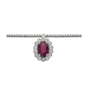 DONNA ORO COLLANA IN ORO BIANCO RUBINO E DIAMANTI ref. DHPR9574.008