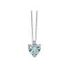 DONNA ORO COLLANA IN ORO BIANCO ACQUAMARINA CUORE E DIAMANTI ref. DHPA7183.002