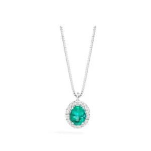 DONNA ORO COLLANA IN ORO BIANCO E SMERALDO - IRIDE ref. DHPE7877.006