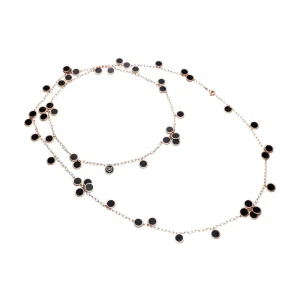 CHANTECLER Collana lunga in oro rosa e smalto nero ref. 34148