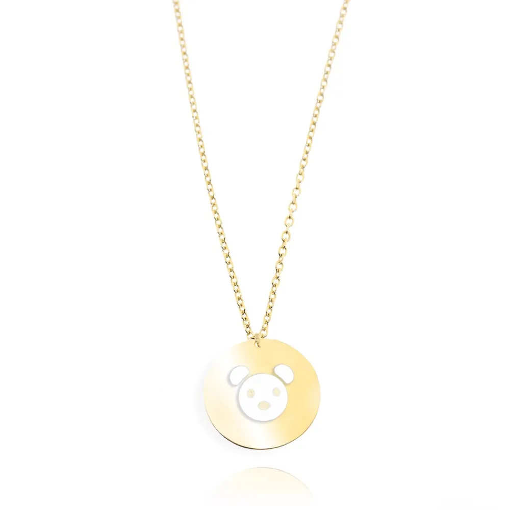 collana_oro_giallo_smalto_0.webp FACCO COLLANA oro Giallo, smalto dipinto a mano da Maestri Orafi,?brevettato?e anallergico. Simbolo: ORSETTO "L?amicizia ? il dono pi? bello"
