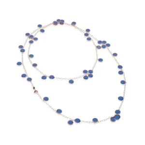 CHANTECLER COLLANA PICCOLO IN ORO ROSA E SMALTO BLU - PAILLETTES ref. 38894
