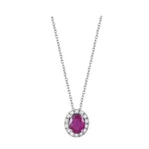 SALVINI Collana in oro bianco diamanti e rubino ref. 20057645
