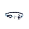 TOM HOPE cordino blu/azzurro, ancora argento sterling