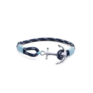 TOM HOPE cordino blu/azzurro, ancora argento sterling