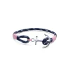 TOM HOPE cordino blu/rosa, ancora argento sterling