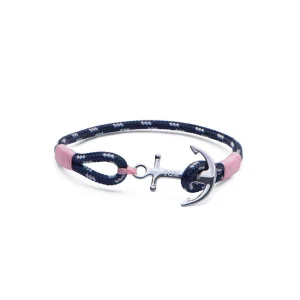 TOM HOPE cordino blu/rosa, ancora argento sterling