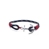 TOM HOPE cordino blu/rosso, ancora argento sterling