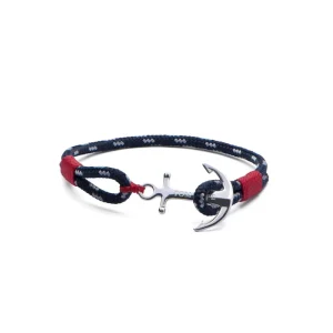 TOM HOPE cordino blu/rosso, ancora argento sterling
