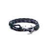 TOM HOPE cordino blu/verde, ancora argento sterling