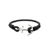 TOM HOPE cordino pelle nera, ancora argento sterling