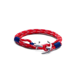 TOM HOPE cordino rosso/blu, ancora argento sterling