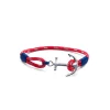 TOM HOPE cordino rosso/blu, ancora argento sterling