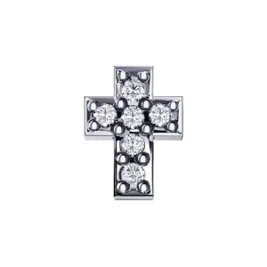 DONNA ORO ELEMENTO BRACCIALE CROCE ORO BIANCO E DIAMANTI