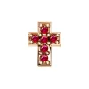 DONNA ORO ELEMENTO BRACCIALE CROCE ORO ROSA E RUBINI