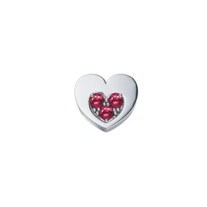 DONNA ORO ELEMENTO CUORE NEL CUORE IN ORO BIANCO E RUBINI - ELEMENTS ref. DCHR9248