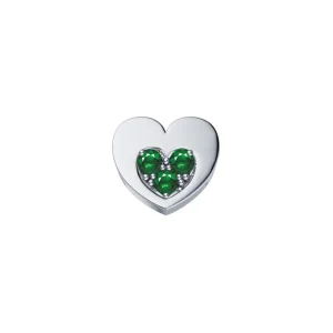 DONNA ORO ELEMENTO CUORE IN ORO BIANCO E SMERALDI ref. DCHE9248