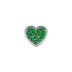 DONNA ORO ELEMENTO CUORE IN ORO BIANCO E SMERALDI ref. DCHE9207