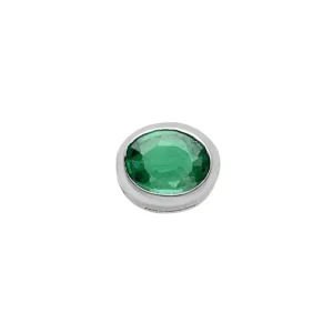 DONNA ORO ELEMENTO OVALE IN ORO BIANCO E SMERALDO ref. DCHE8693