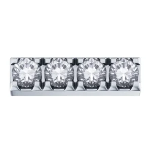DONNA ORO ELEMENTO GRIFFE ORO BIANCO CON 4 DIAMANTI BIANCHI