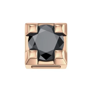 DONNA ORO ELEMENTO GRIFFE ORO ROSA  CON DIAMANTE NERO