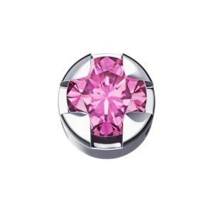 DONNA ORO ELEMENTO GRIFFE TONDA ORO BIANCO CON ZAFFIRO ROSA