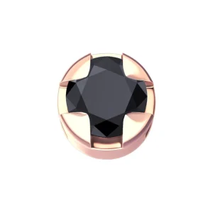DONNA ORO ELEMENTO GRIFFE TONDA ORO ROSA CON DIAMANTE NERO
