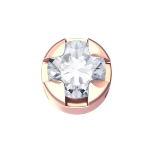 DONNA ORO ELEMENTO GRIFFE TONDA ORO ROSA CON DIAMANTE