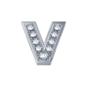 DONNA ORO ELEMENTO LETTERA IN ORO BIANCO E DIAMANTI