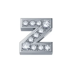 DONNA ORO ELEMENTO LETTERA IN ORO BIANCO E DIAMANTI