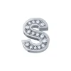 DONNA ORO ELEMENTO LETTERA IN ORO BIANCO E DIAMANTI