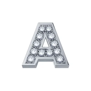 DONNA ORO ELEMENTO LETTERA IN ORO BIANCO E DIAMANTI