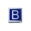 DONNA ORO ELEMENTO LETTERA  ORO BIANCO E SMALTO BLU