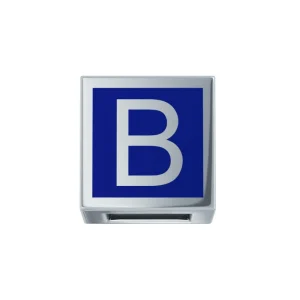 DONNA ORO ELEMENTO LETTERA  ORO BIANCO E SMALTO BLU