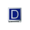 DONNA ORO ELEMENTO LETTERA  ORO BIANCO E SMALTO BLU