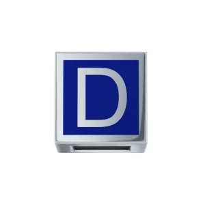 DONNA ORO ELEMENTO LETTERA  ORO BIANCO E SMALTO BLU
